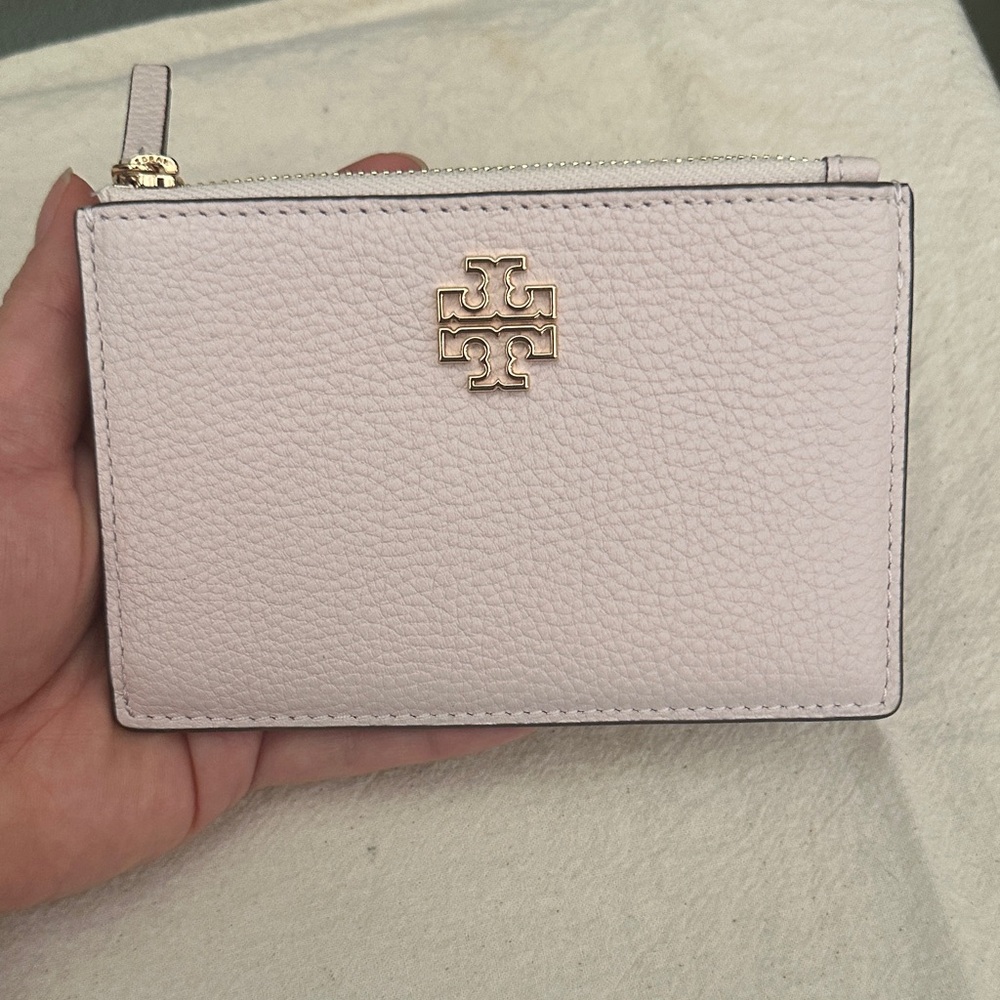 Tory Burch Blush Leather Pouch with Gold Accent